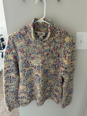 Chunky Multicolor Turtleneck Sweater - Brand: Talbots L  like new/ gorgeous